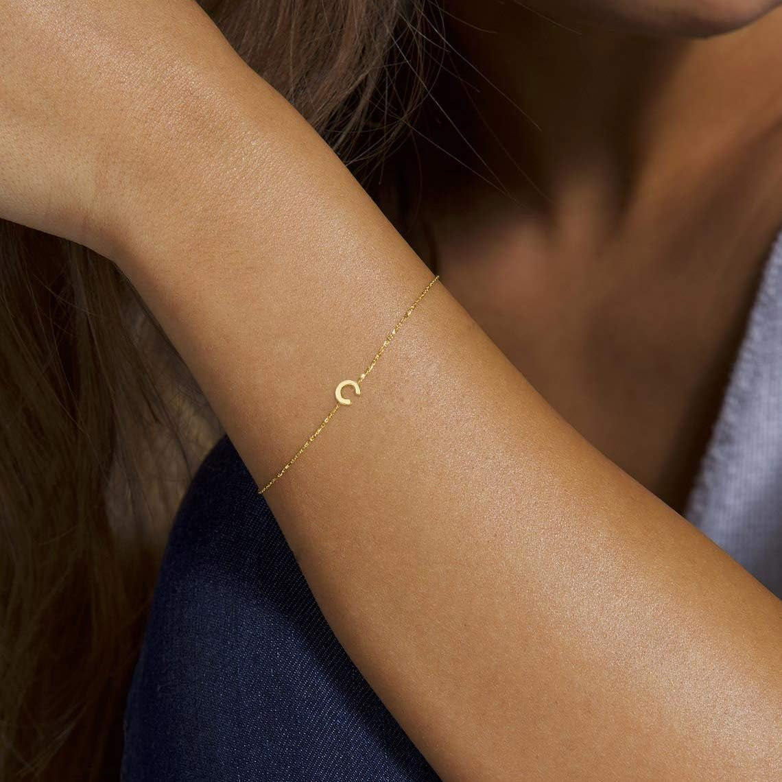 Initial Bracelets for Women - Layered Letter Bracelet Initial A-Z Charm, Dainty Gold/Silver/Rose Gold Jewelry for Women Birthday Gifts Personalized Gold Jewelry Initial Bracelets