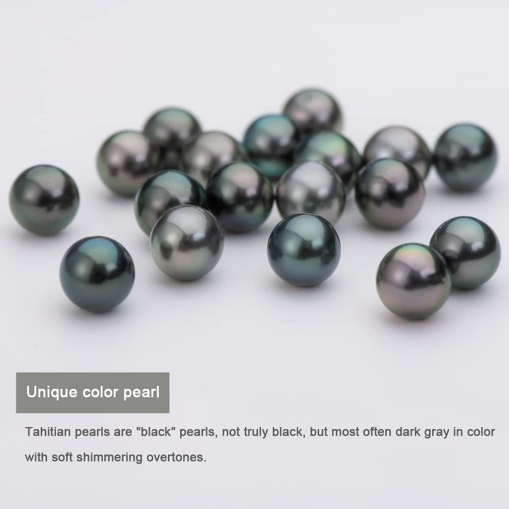 Black Pearl Necklace for Women, AAAA Quality Genuine Tahitian Cultured Pearls 18K Gold Pendant with 925 Sterling Silver Chain, Jewelry Gifts for Wife Mom Daughter