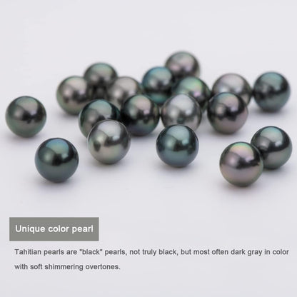 Black Pearl Necklace for Women, AAAA Quality Genuine Tahitian Cultured Pearls 18K Gold Pendant with 925 Sterling Silver Chain, Jewelry Gifts for Wife Mom Daughter