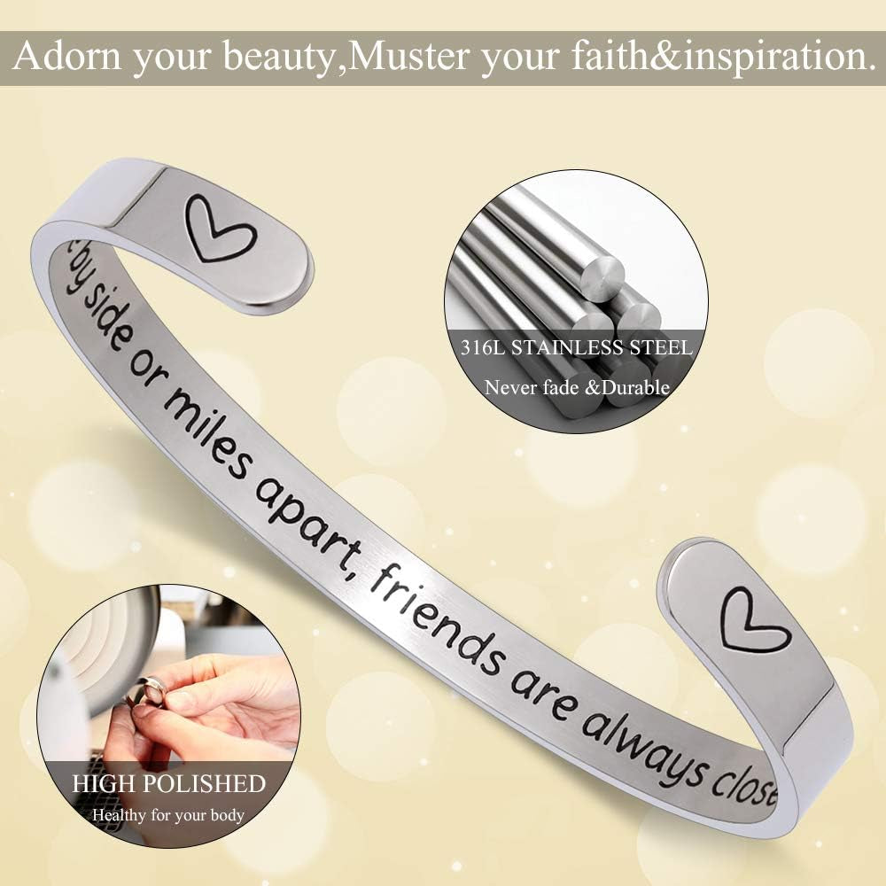 Inspirational Cuff Bracelet Bangle for Women Teen Girls - Birthday Jewelry Quotes - Friend Gift for Her Mom