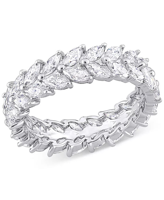 Moissanite Marquise Eternity Band (4-1/5 Ct. T.W.) in Sterling Silver