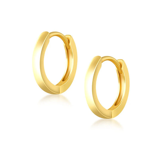 925 Sterling Silver Simple Hoop Earrings in Gold Plating