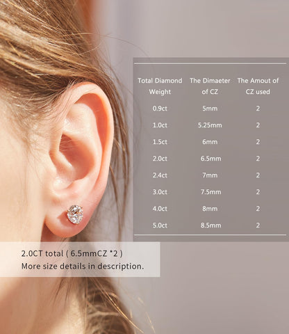 "STUNNING FLAME" 18K Gold Plated Silver Brilliant Cut Simulated Diamond Cubic Zirconia Stud Earrings