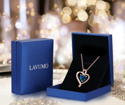 Heart Birthstone Necklace for Women Fine Jewelry 925 Sterling Silver Heart Necklace Dainty Pendant Anniversary Birthday Christmas Gifts for Her Girlfriend Wife Mom Lady Daughter Chain 18"+2"