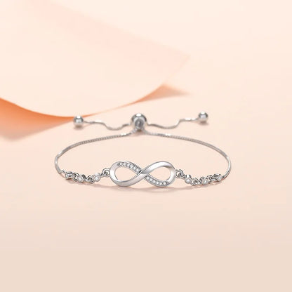 New Fine 925 Sterling Silver Pretty Crystal Bracelets for Women Fashion Jewelry Party Wedding Accessories Valentine'S Day Gifts