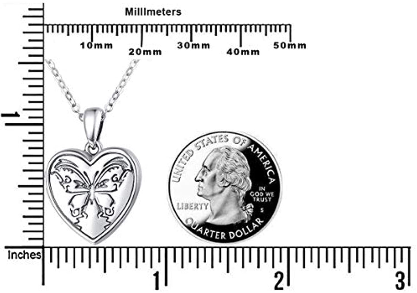 Heart Locket Necklace Solid 925 Sterling Silver Memorial Necklaces Locket Jewelry Gifts for Women Mother Grandma Family