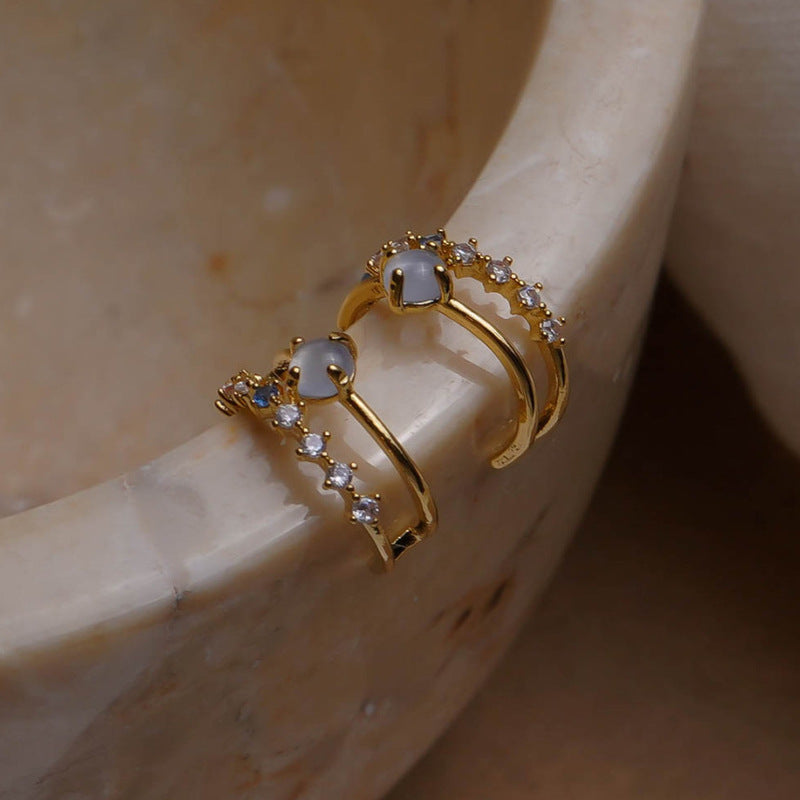 Ladies Vintage Opal Earrings