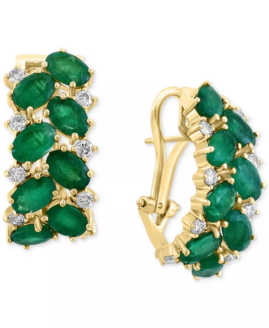 EFFYÂ® Emerald (6-3/4 Ct. T.W.) & Diamond (5/8 Ct. T.W.) Statement Earrings in 14K Gold