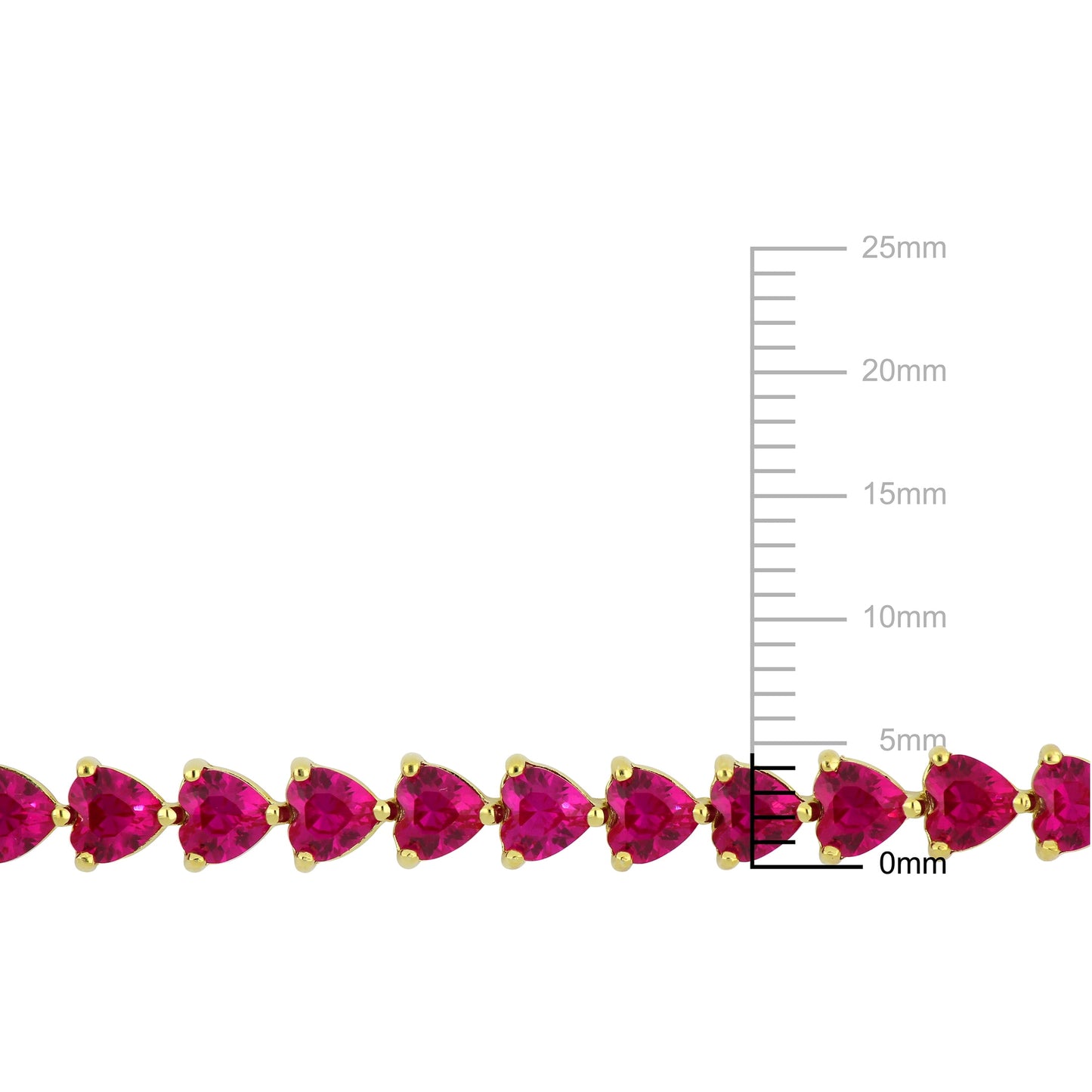 Women'S Created Ruby 18K Yellow Gold Plated Tennis Bracelet