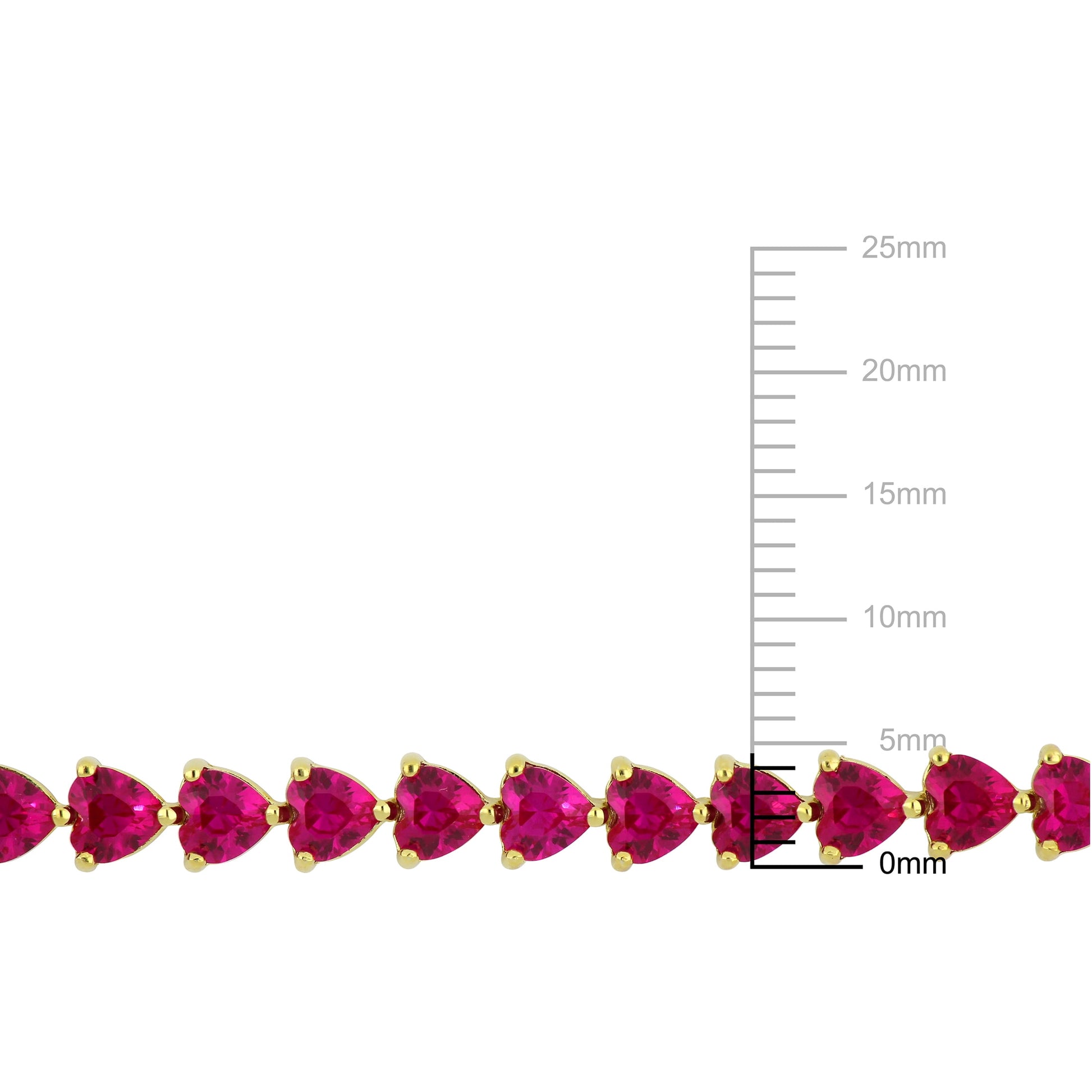 Women'S Created Ruby 18K Yellow Gold Plated Tennis Bracelet