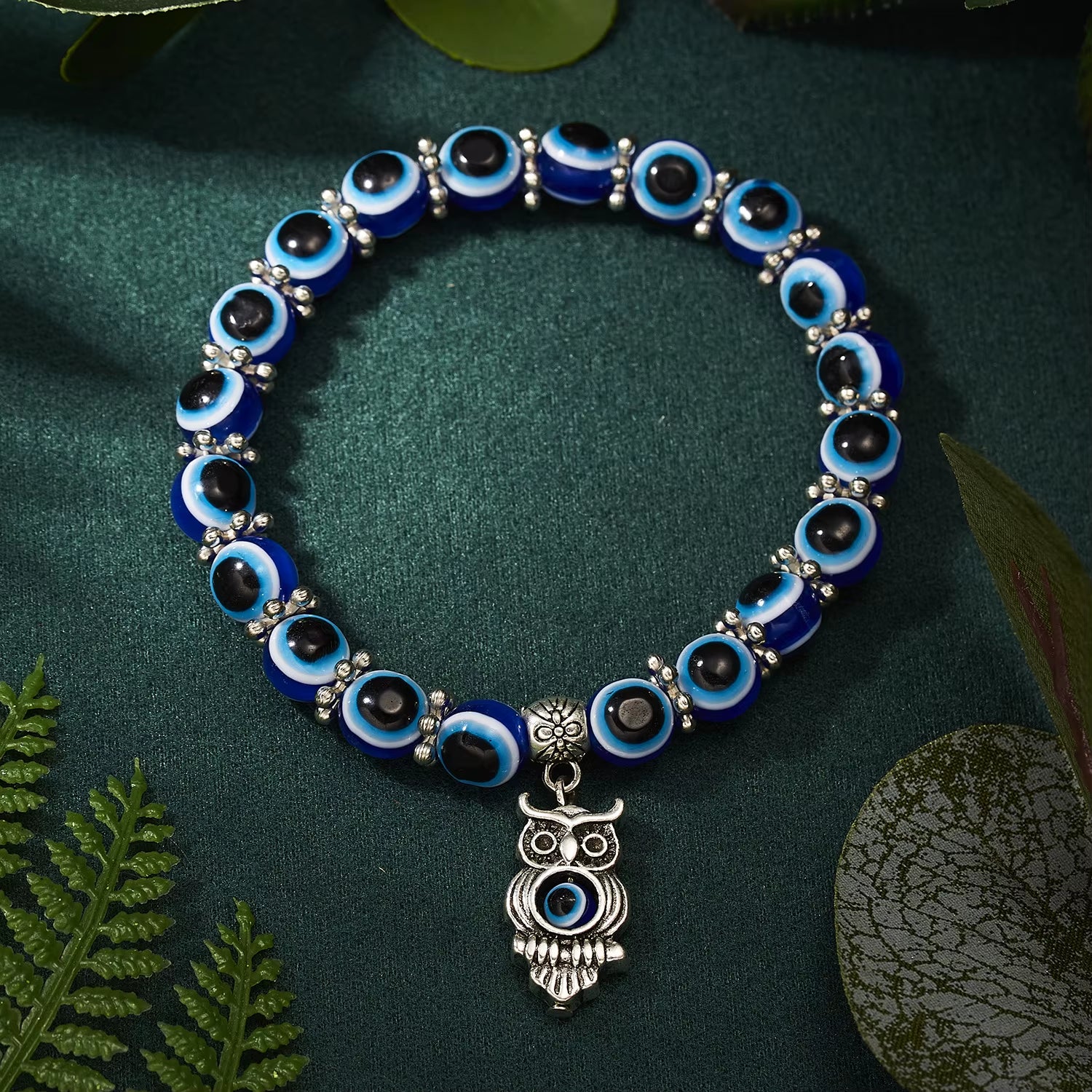 Classic Turkish Lucky Evil Eye Bracelets for Men Women Blue Evil Eye Palm Butterfly Pendant Beads Bangles Handmade Charm Jewelry