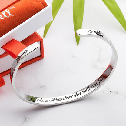 Engraved Cuff Bracelets for Women – Inspirational, Friendship, Love, Mom, Daughter, Sister, Christian, Graduation, Memorial & Wedding Gifts – 80+ Phrases – Stainless Steel, Gift-Ready