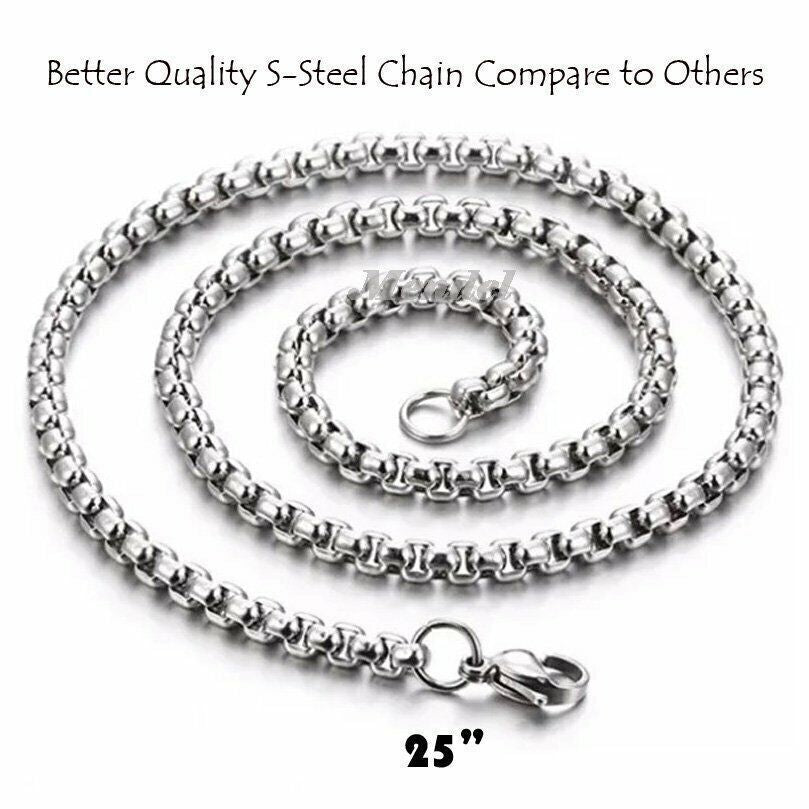 MENDEL Cool Boys Mens Stainless Steel Cross Pendant Necklace for Men Women Chain