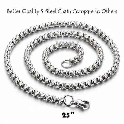 MENDEL Cool Boys Mens Stainless Steel Cross Pendant Necklace for Men Women Chain