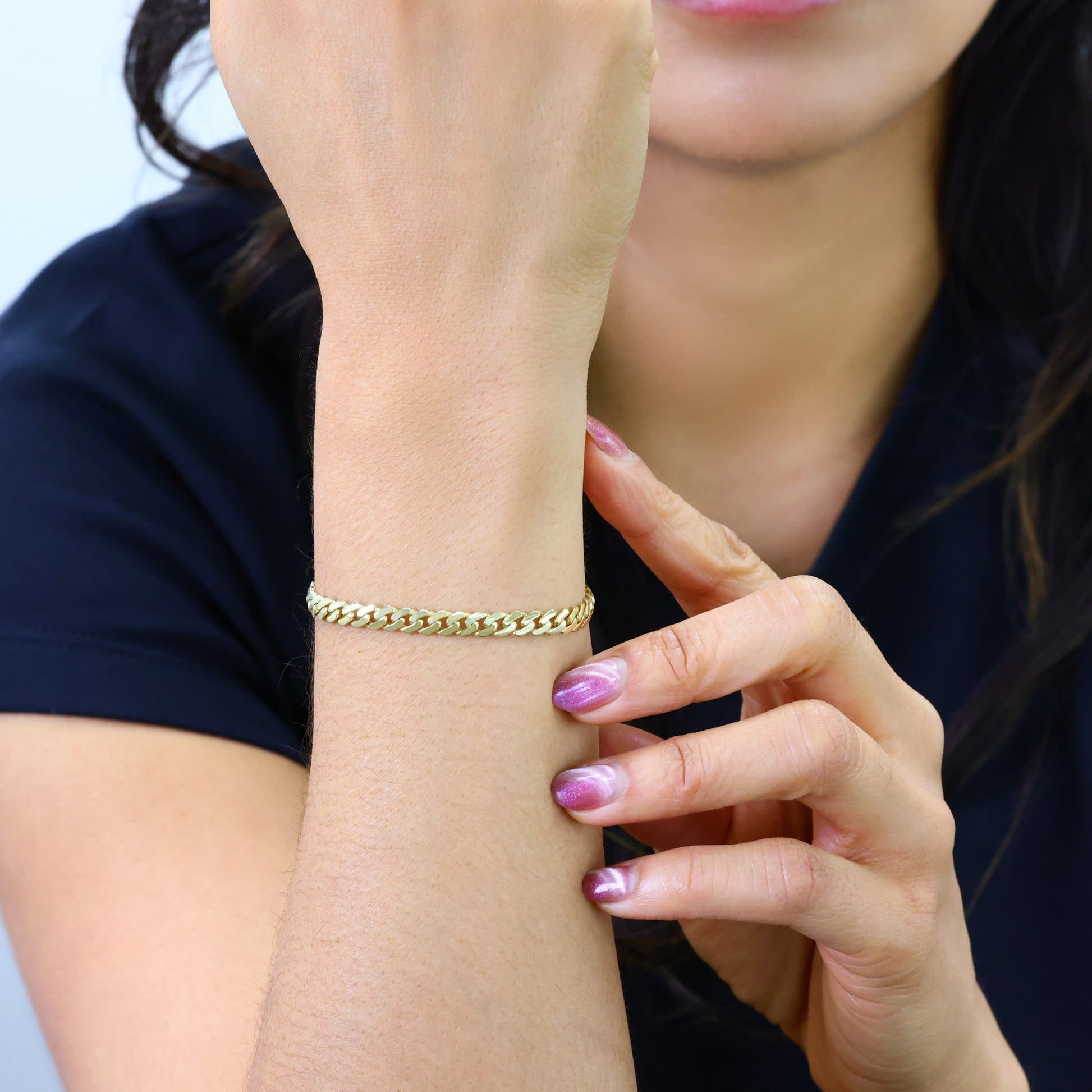 14K Real Yellow Gold Royal Monaco 5Mm Miami Cuban Link Bracelet (7"-9") Italian Jewelry for Men & Women