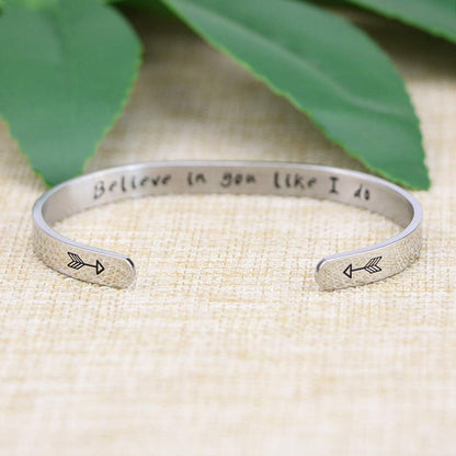 Bracelets for Women Personalized Inspirational Jewelry Mantra Cuff Bangle Friend Encouragement Gift for Her