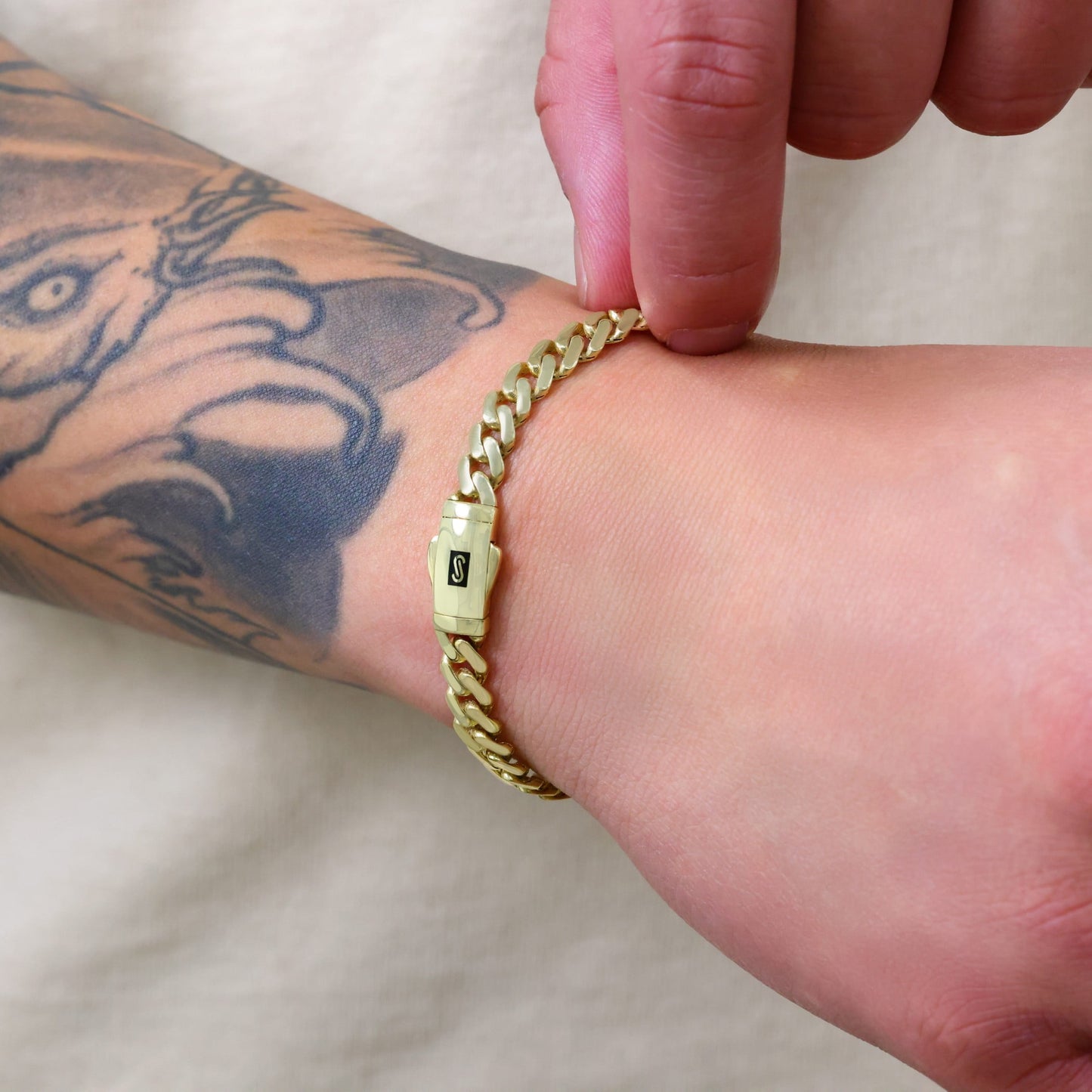 14K Real Yellow Gold Royal Monaco 6Mm Miami Cuban Link Bracelet (7"-9") Italian Jewelry for Men & Women