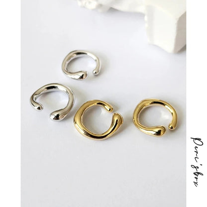 Solid Gold Color Earrings without Piercing Geometric round Ear Cuff Minimalist Cartilage Earrings Women Simple Jewelry