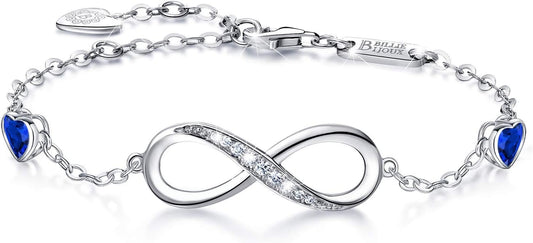 Infinity Love Bracelets for Women 925 Sterling Silver Womens Bracelet Love Symbol Charm Adjustable Bracelet Jewelry