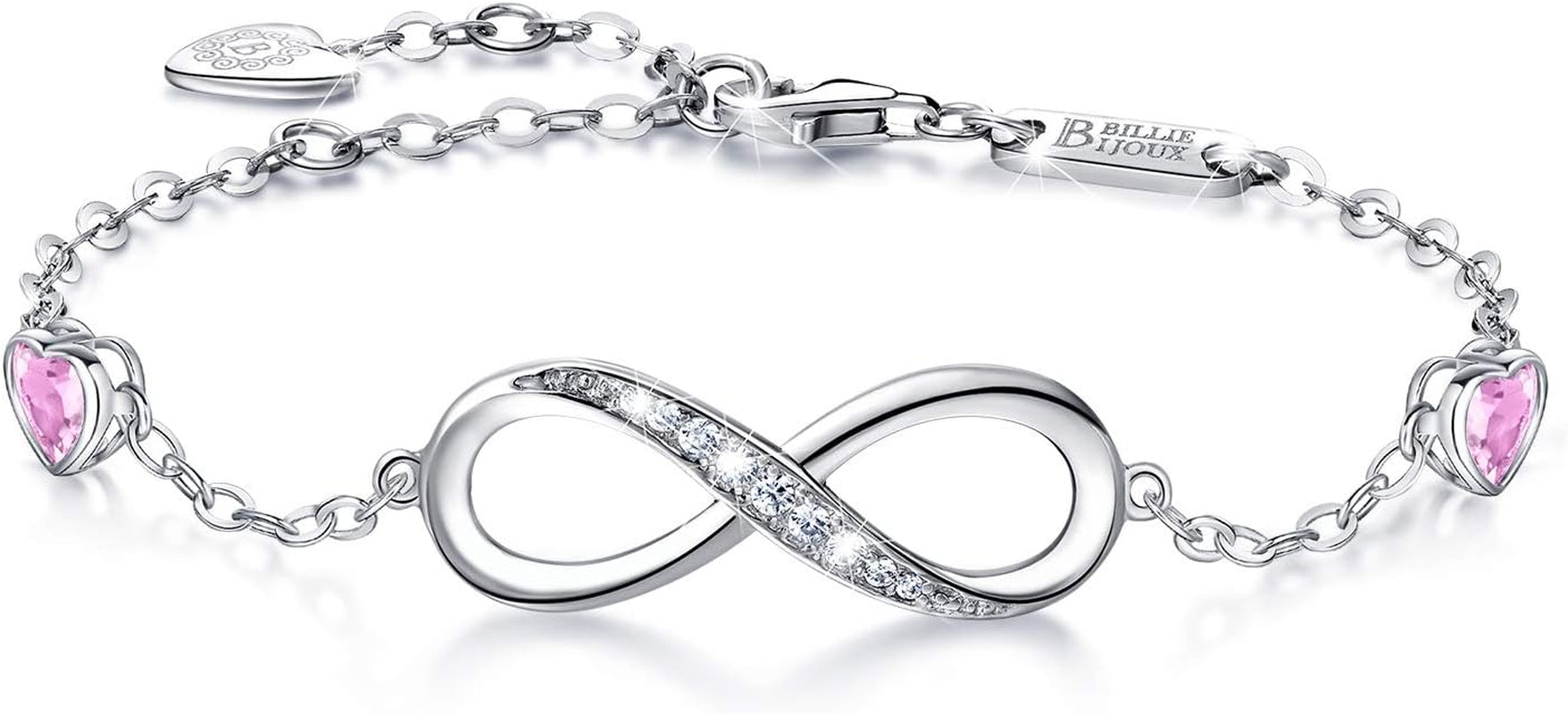 Infinity Love Bracelets for Women 925 Sterling Silver Womens Bracelet Love Symbol Charm Adjustable Bracelet Jewelry