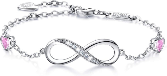 Infinity Love Bracelets for Women 925 Sterling Silver Womens Bracelet Love Symbol Charm Adjustable Bracelet Jewelry