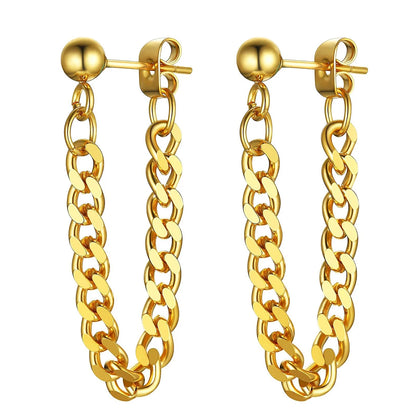 2 Pairs Stud Earrings Stainless Steel Punk Hypoallergenic Hoop Earrings for Men Women Jewelry Gift