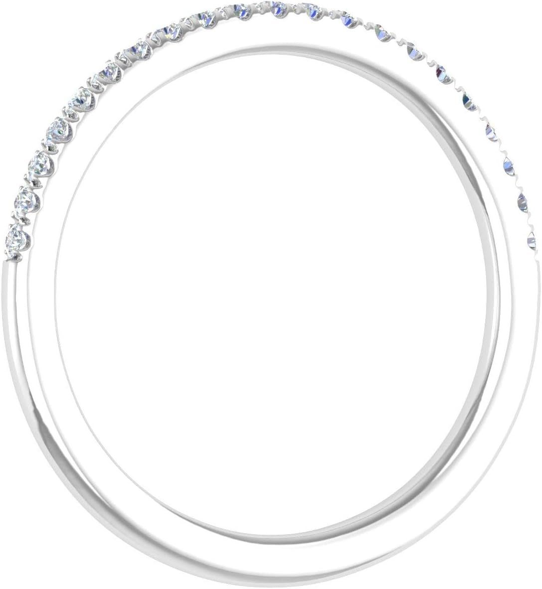 14K Gold Half Eternity Diamond Wedding Band Ring for Women (0.15 Carat)