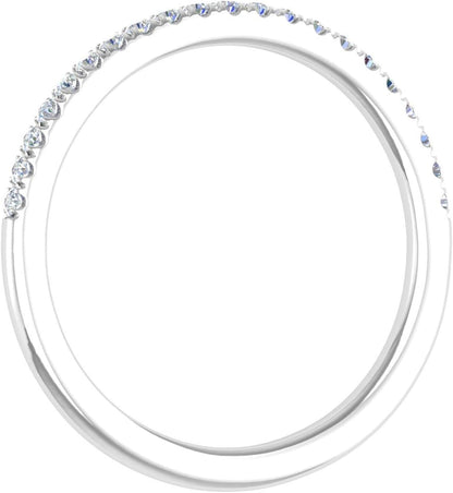 14K Gold Half Eternity Diamond Wedding Band Ring for Women (0.15 Carat)