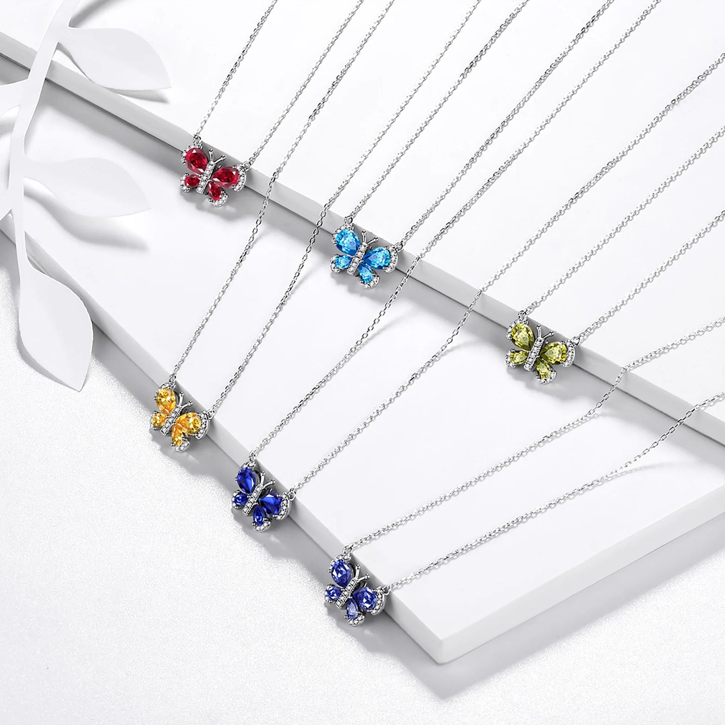 925 Sterling Silver Birthstone Necklace,Butterfly Pendant Necklace Fine Jewelry Anniversary Birthday Christmas Gifts for Women