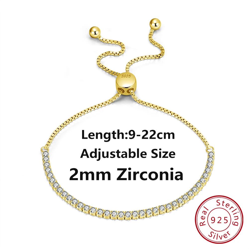 4Mm round Cut Tennis Bracelet in 925 Sterling Silver White Gold Woman Men Bracelets Bangle Jewelry Hand Chain SB94
