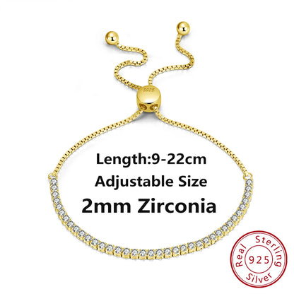 4Mm round Cut Tennis Bracelet in 925 Sterling Silver White Gold Woman Men Bracelets Bangle Jewelry Hand Chain SB94