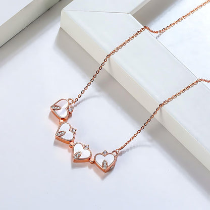 4 Leaf Clover Heart Pendant Necklace for Women Magnetic Sterling Silver