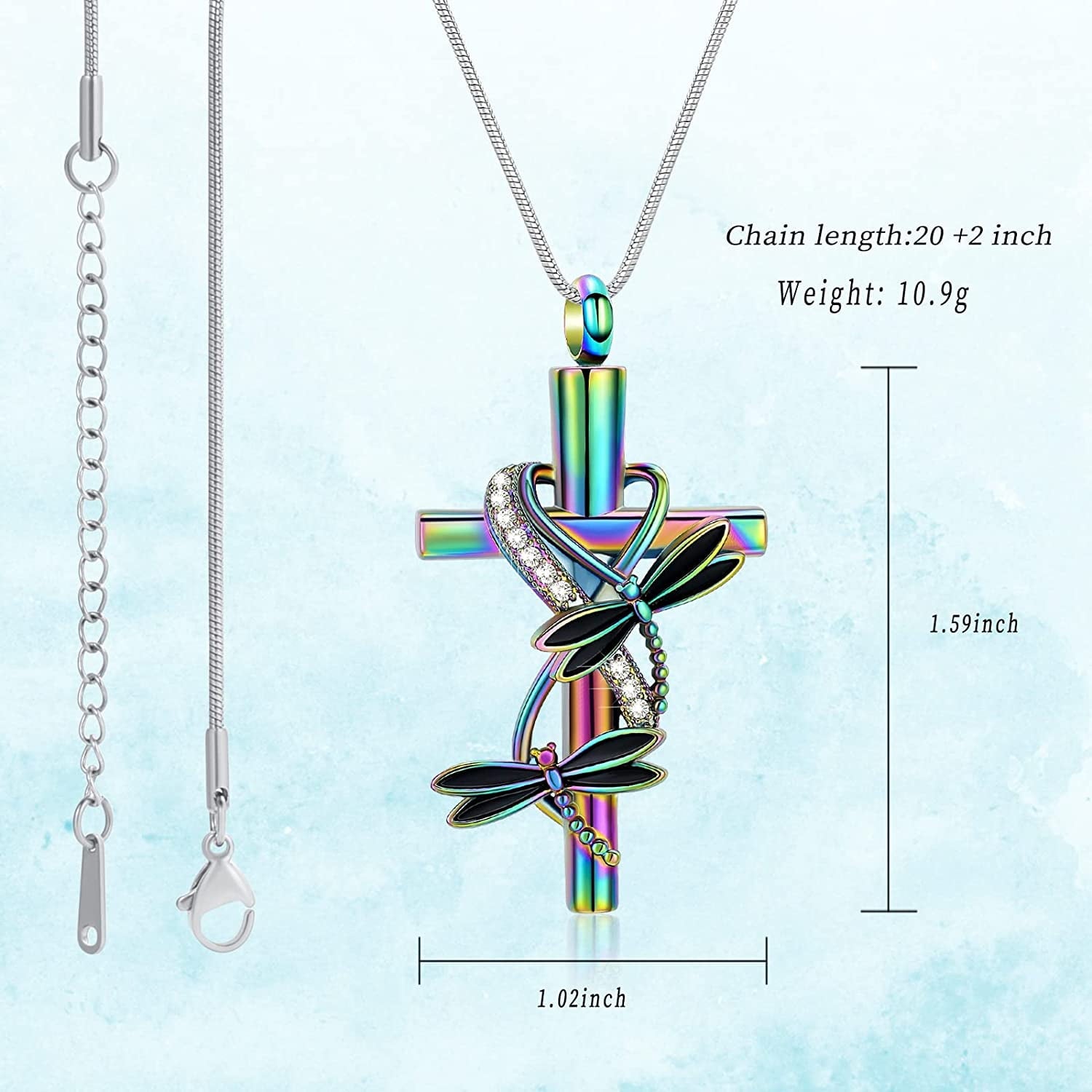 Dragonfly Urn Necklace for Ashes for Men Women Cremation Jewelry Ashes Necklace Pendent for Human Pet Stainless Steel Keepsake Memorial Urn Lockets