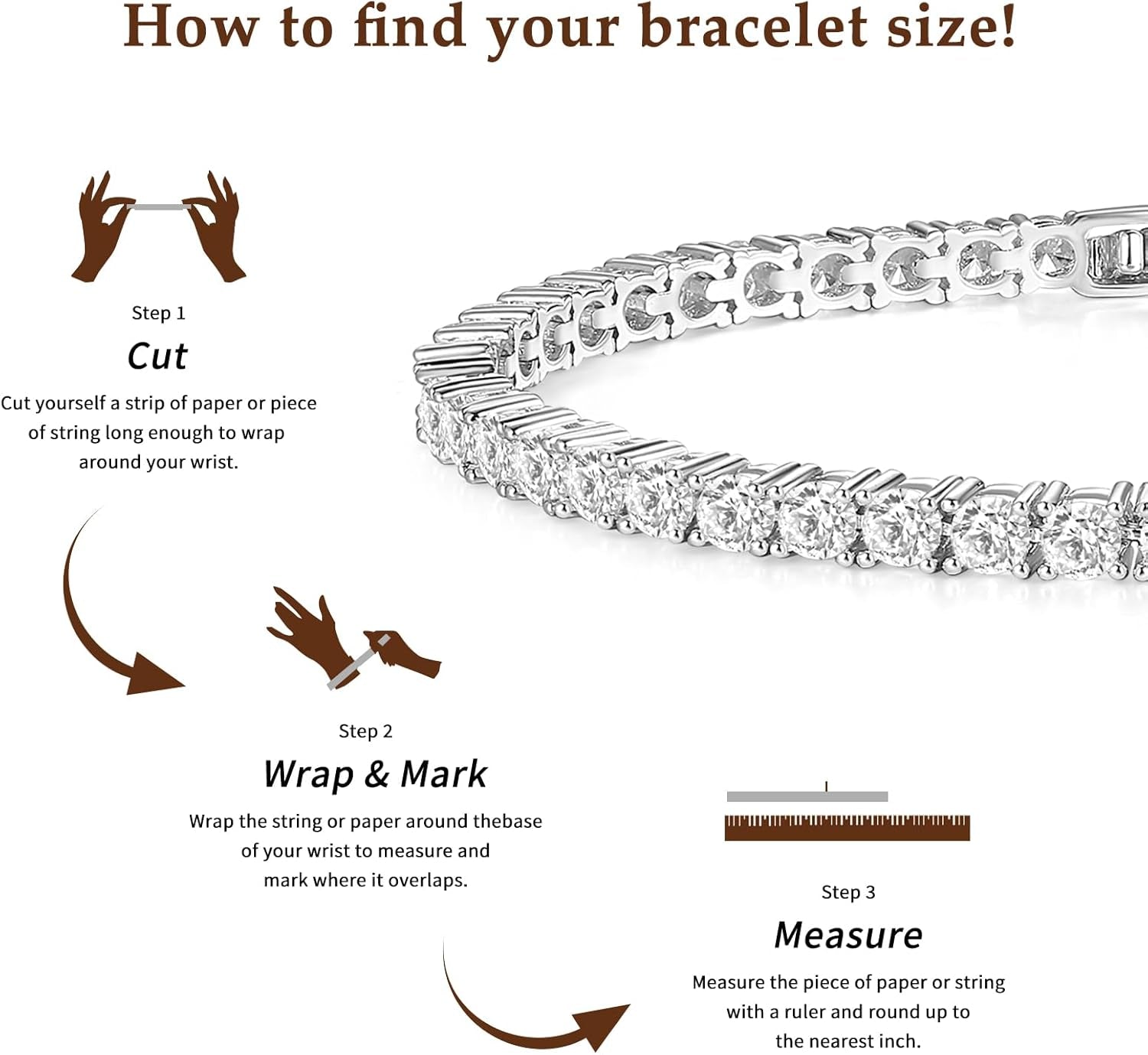 Adjustable Tennis Bracelet for Women - 14K Gold/White Gold Plated Bracelets