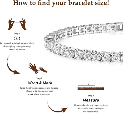 Adjustable Tennis Bracelet for Women - 14K Gold/White Gold Plated Bracelets