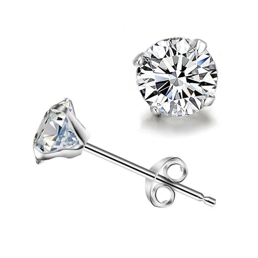 Sterling Silver Cubic Zirconia Stud Earrings