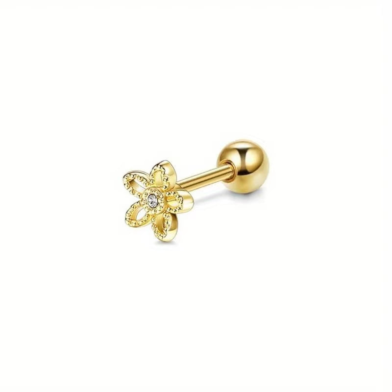 1Pc Stainless Steel 16G Cartilage Earrings Stud Hypollergenic Stainless Steel Stud Earrings Butterfly Heart Piercing
