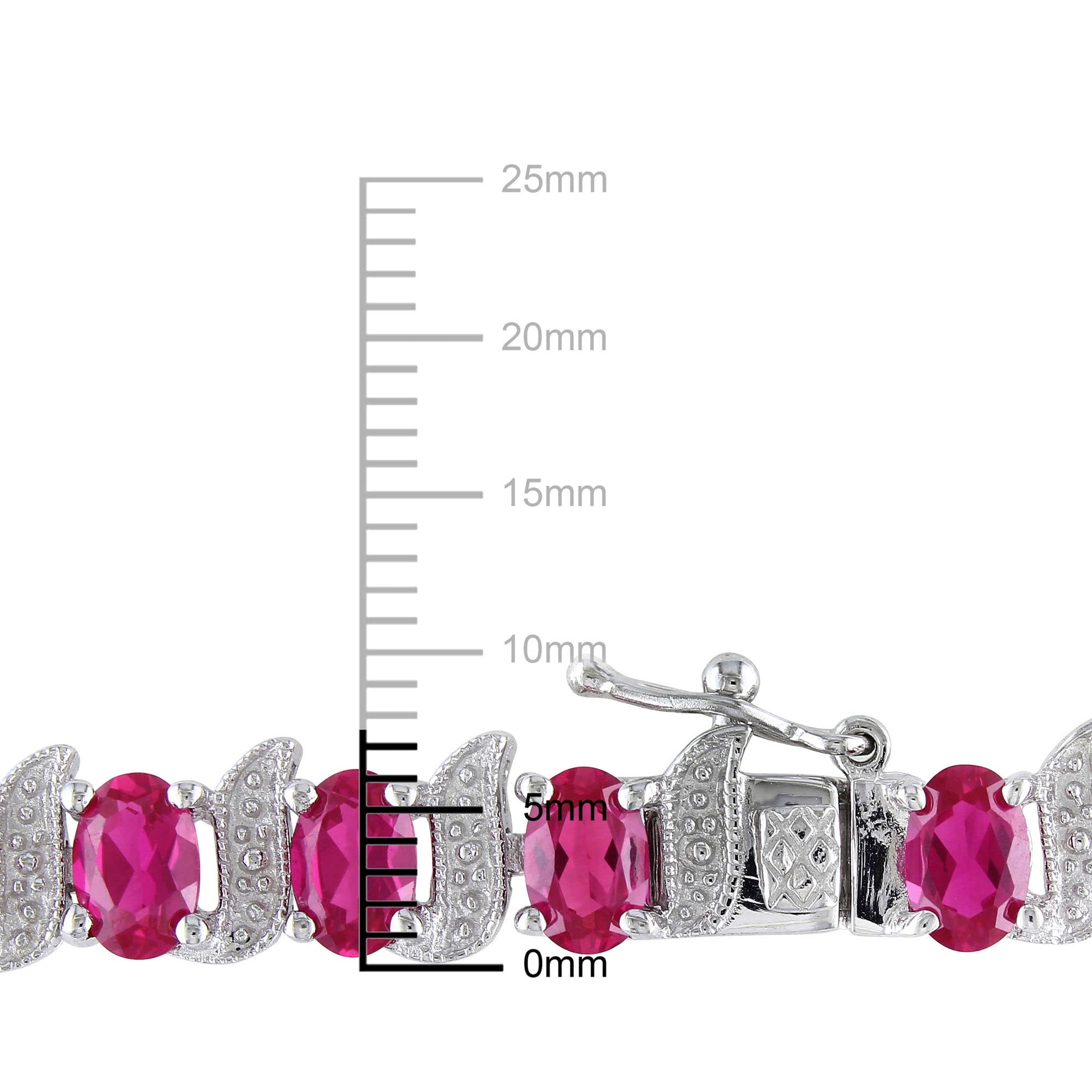 Women'S Created Ruby Sterling Silver Tennis Bracelet
