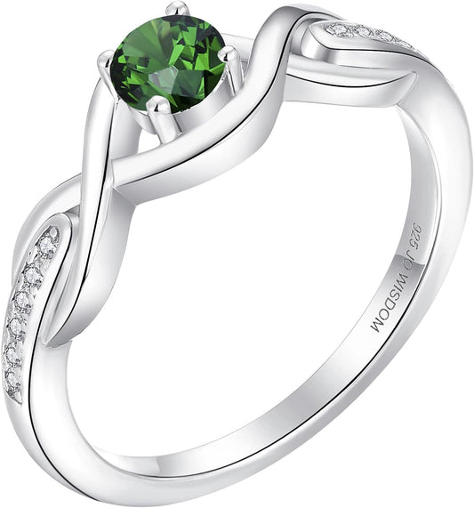 Infinity Knot Promise Rings for Her Sterling Silver Cubic Zirconia Wedding Engagement Rings