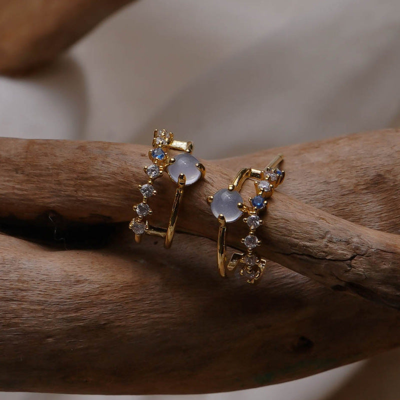 Ladies Vintage Opal Earrings