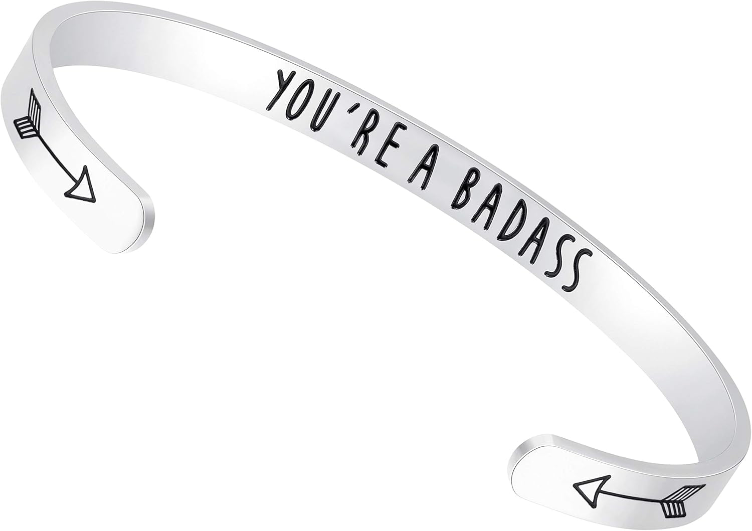Inspirational Bracelets for Women,Stainless Steel Engraved Personalized Positive Mantra Quote Keep Going Cuff Bangle College Graduation for Her