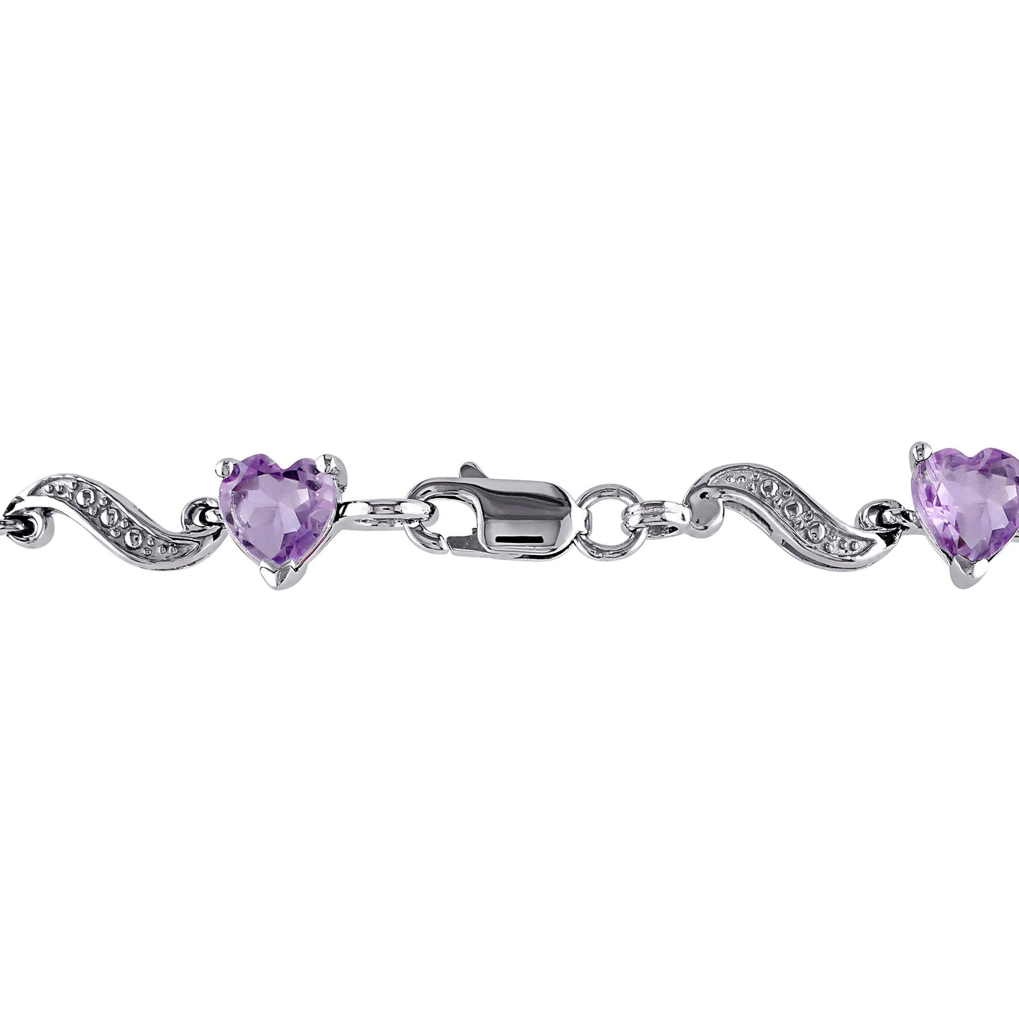Women'S Amethyst Sterling Silver Tennis Bracelet