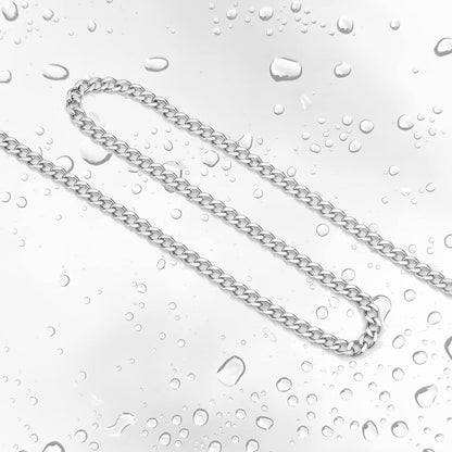 Mnes Gifts Cuban Link Chain for Men Stainless Steel Mens Necklaces 5Mm Neck Chains Accessories Jewelry for Men 18/20/22/24/30 Inch