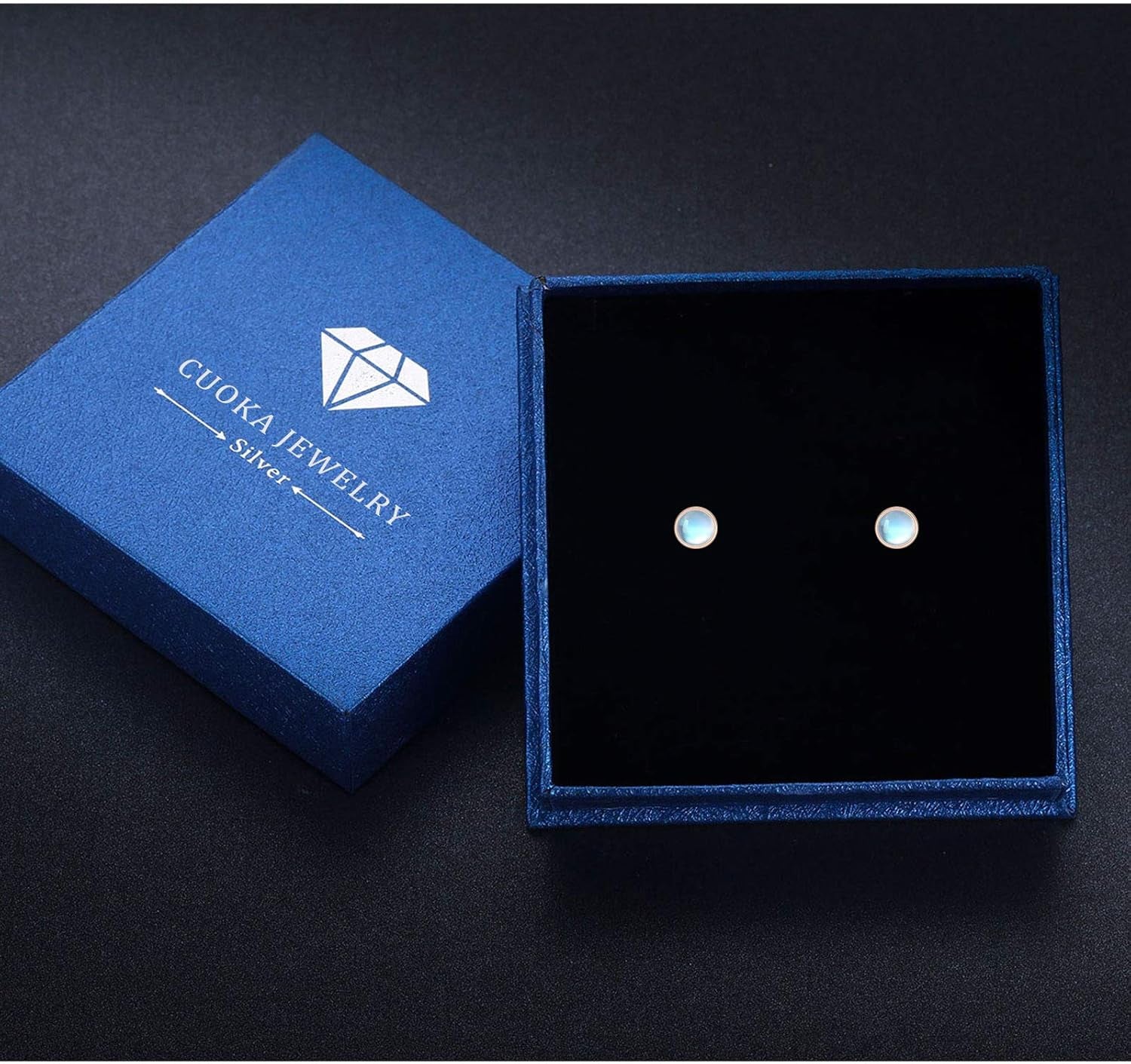 Moonstone Earrings 925 Sterling Silver Tragus Earrings Cartilage Earrings Screw Back Earrings Helix Piercing Jewelry Hypoallergenic Earrings for Women