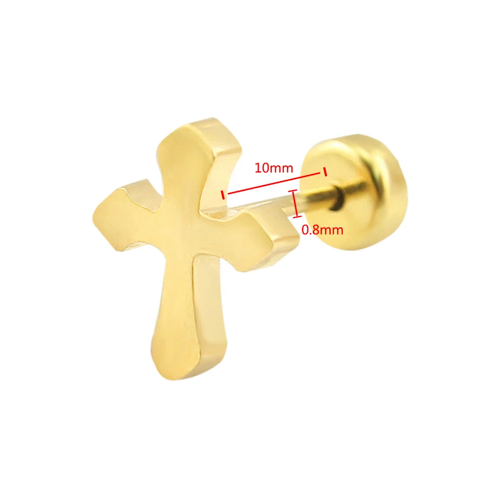 Flower Baby Earrings 316L Stainless Steel Small Stud Earrings Heart Kid Studs Ear Earrings Female Piercing Jewelry Women