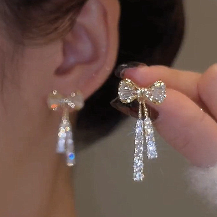 INS Butterfly Earrings with Rhinestones Fashion Temperament Jewelry