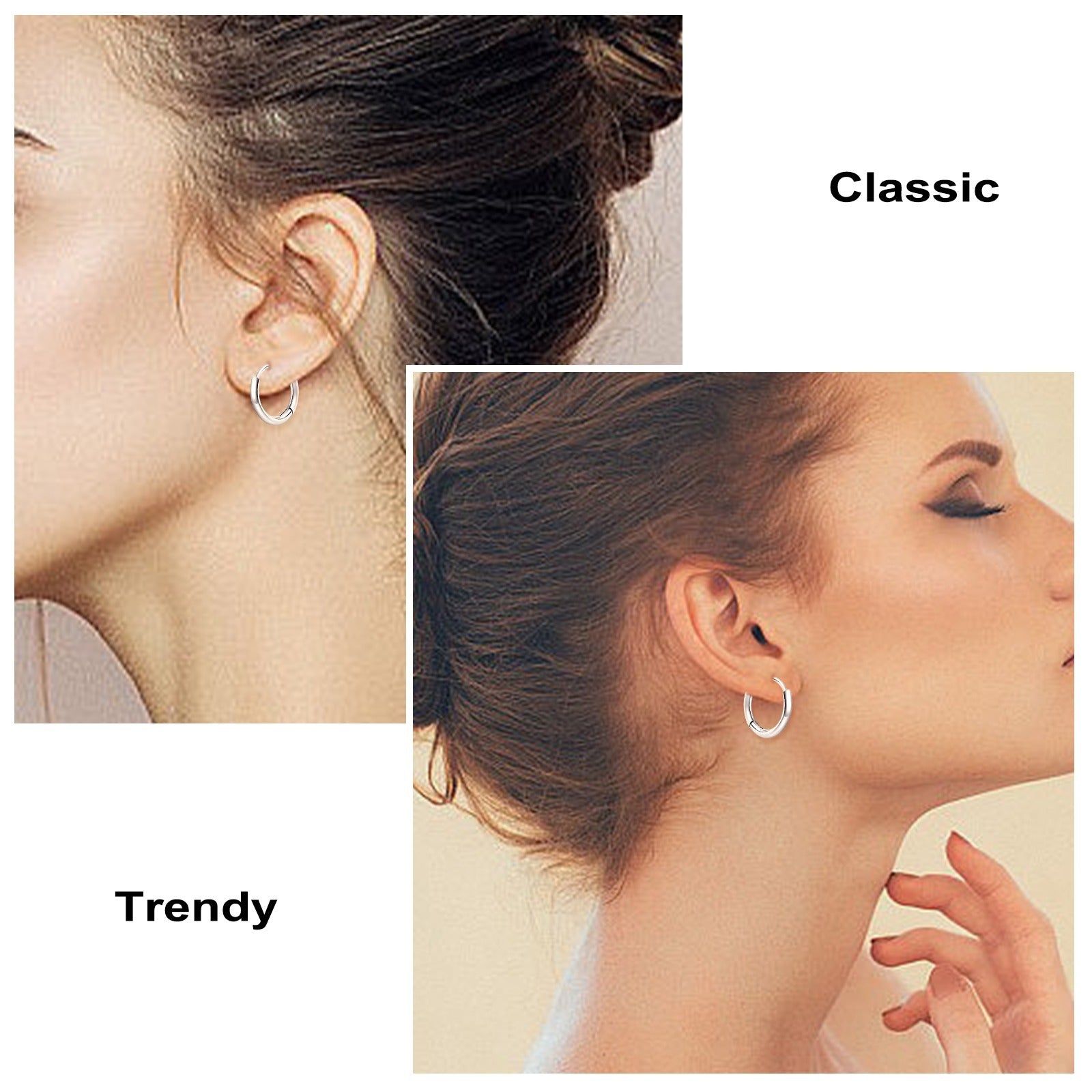 2.0 Circle Titanium Steel Earrings Are Lightweight and Comfortable to Wear