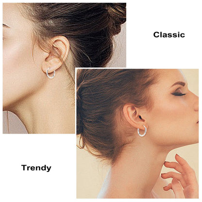2.0 Circle Titanium Steel Earrings Are Lightweight and Comfortable to Wear