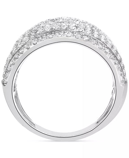 Diamond Cluster Multi Row Ring (3 Ct. T.W.) in 14K White Gold