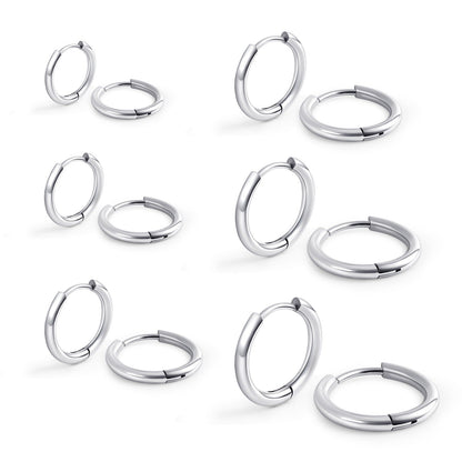2.0 Circle Titanium Steel Earrings Are Lightweight and Comfortable to Wear